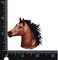 Bay Horse Head, Facing Left, Animals, Embroidered, Iron on Patch